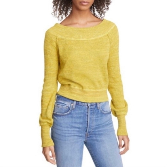 EUC FREE PEOPLE SUGAR RUSH OFF THE SHOULDER SWEATER SZ MED - Picture 13 of 15